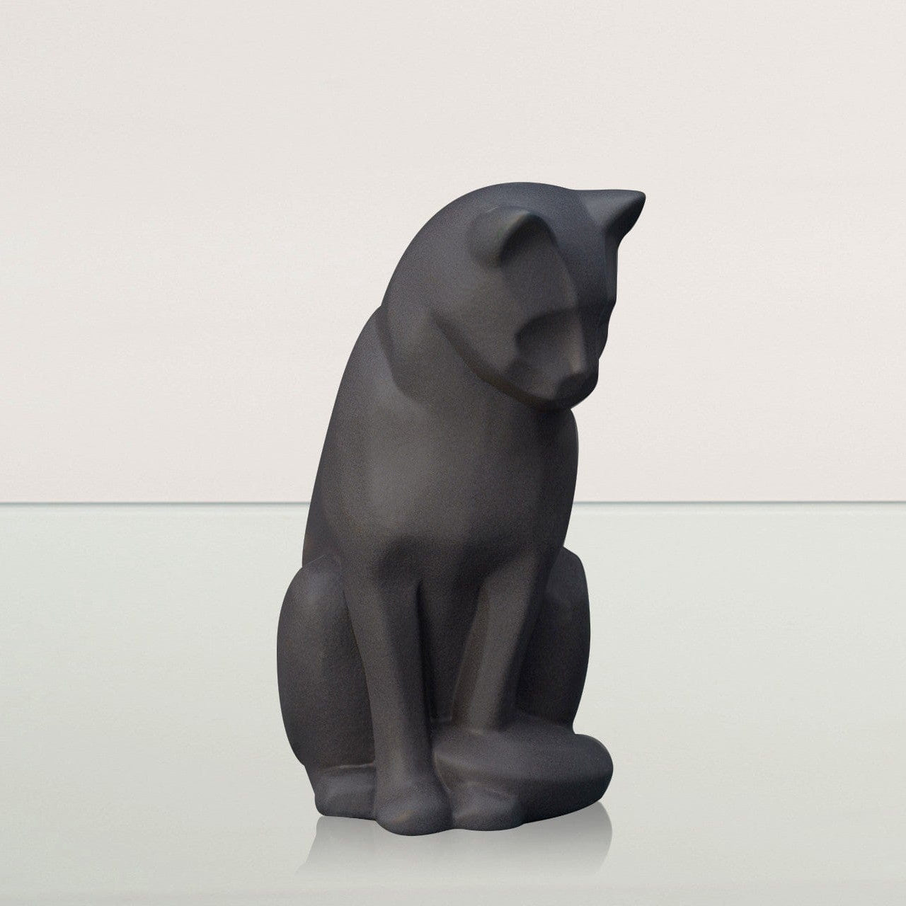 Neko Pet Urn for Ashes - Gray Matte | Ceramic | Handmade Cat Urn - Pulvis Art Urns