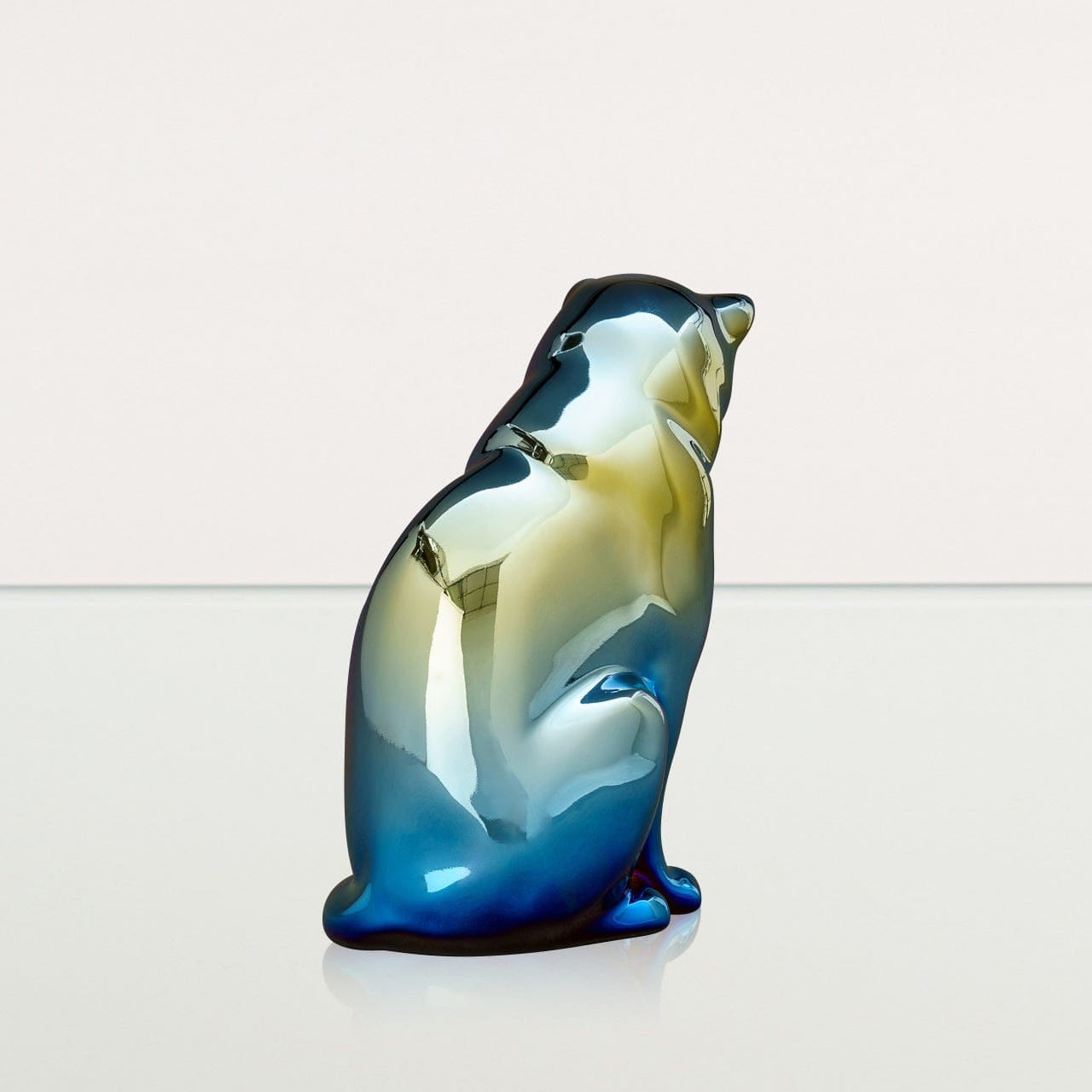 Neko Pet Urn for Ashes - Shiny Yellow | Ceramic | Handmade - Pulvis Art Urns