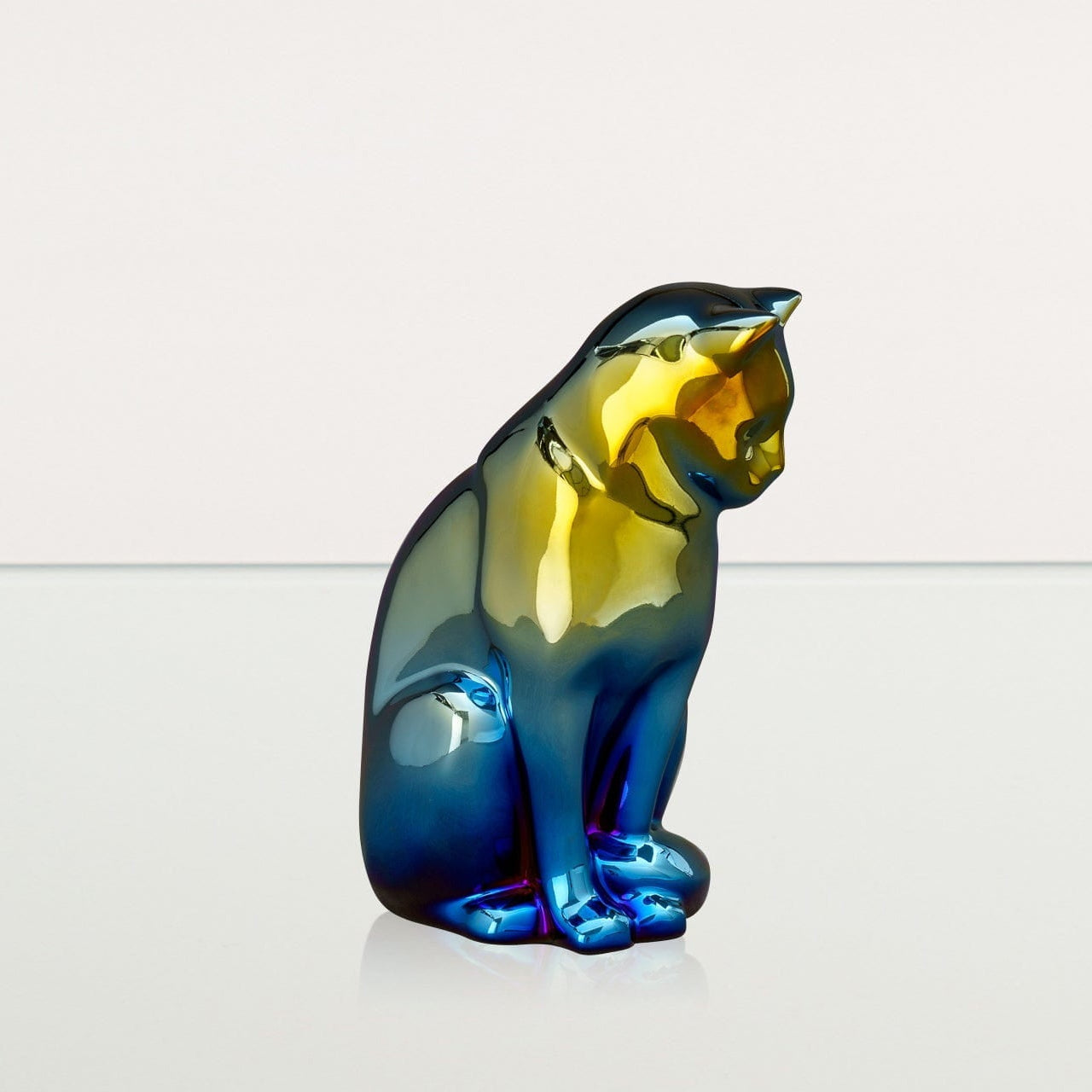 Neko Pet Urn for Ashes - Shiny Yellow | Ceramic | Handmade - Pulvis Art Urns