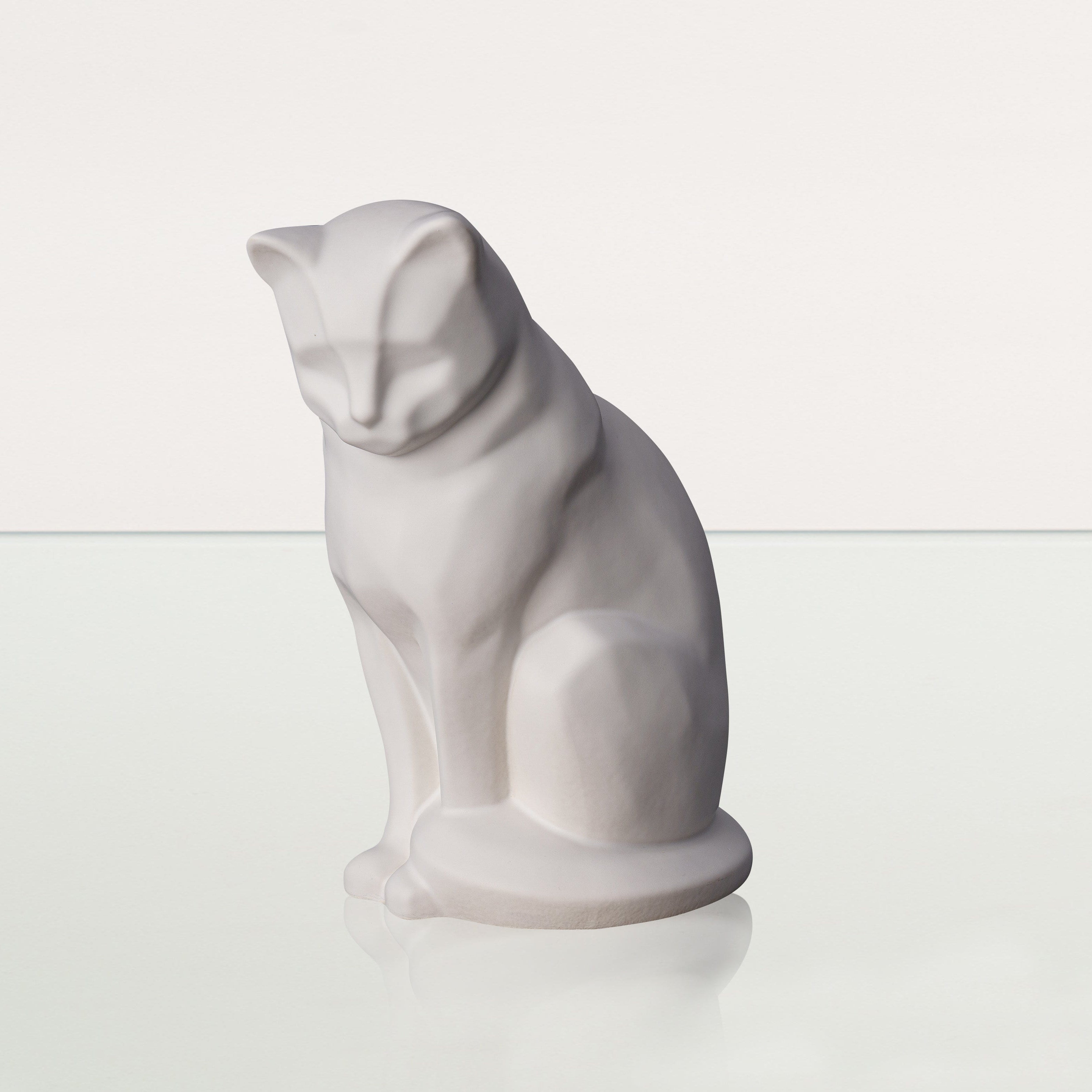 Neko Pet Urn for Ashes - White Matte | Ceramic | Handmade Cat Urn - Pulvis Art Urns