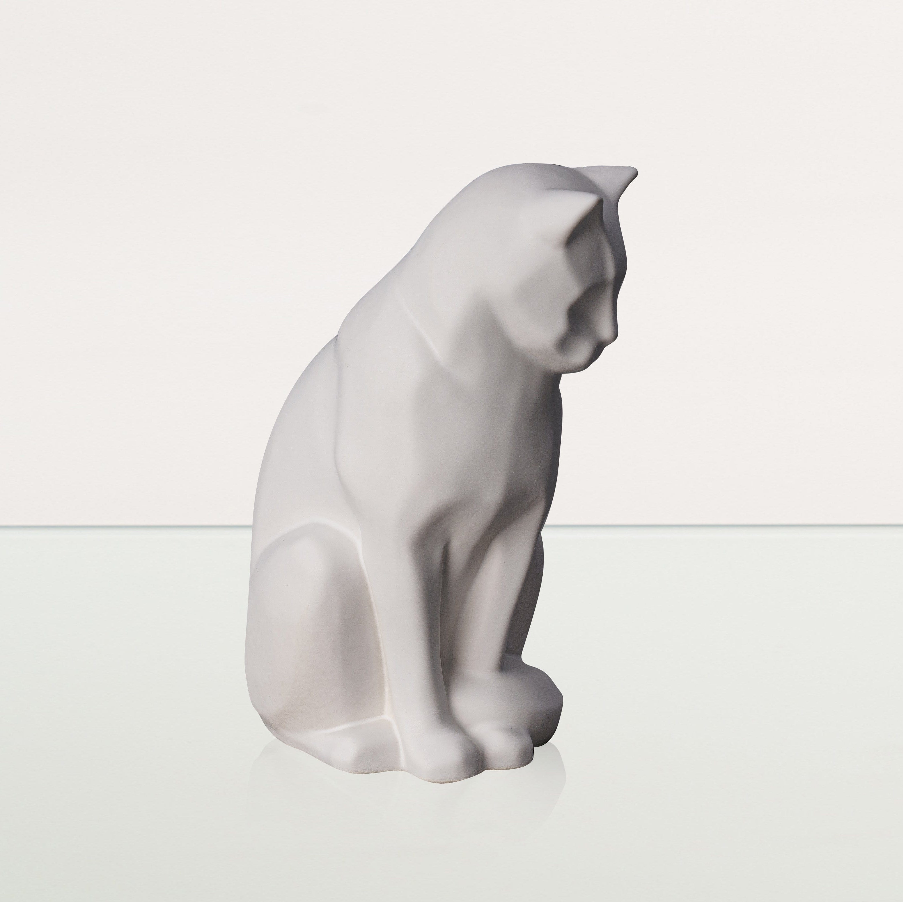 Neko Pet Urn for Ashes - White Matte | Ceramic | Handmade Cat Urn - Pulvis Art Urns