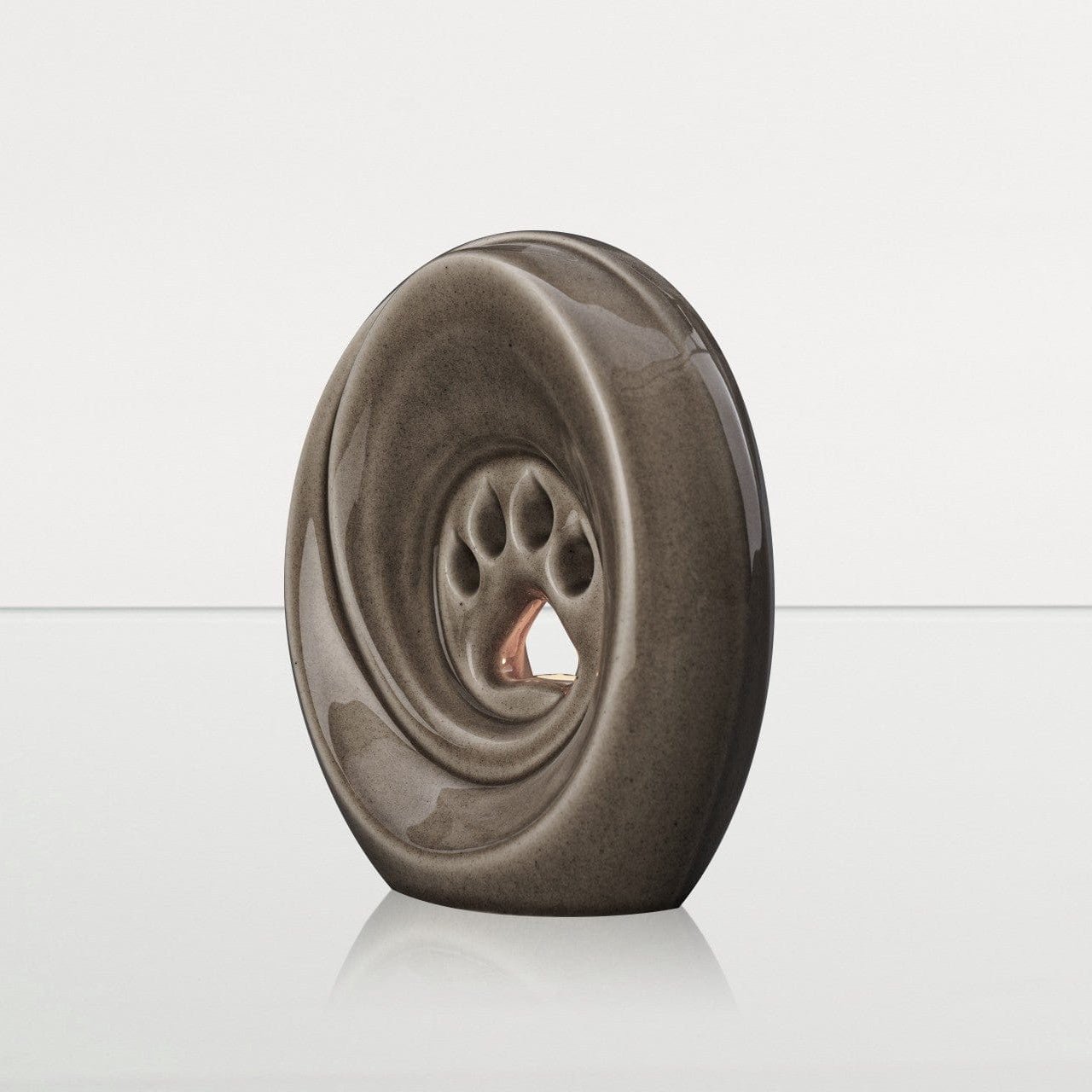 Paw Pet Urn for Ashes - Beige Grey | Ceramic | Handmade - Pulvis Art Urns