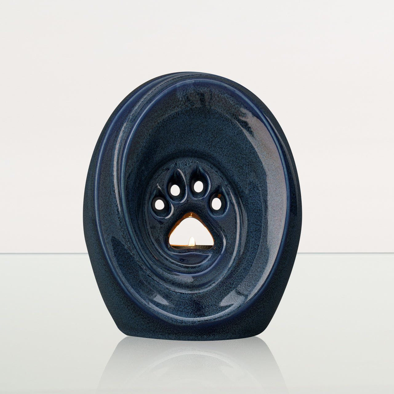 Paw Pet Urn for Ashes - Blue Melange | Ceramic | Handmade - Pulvis Art Urns