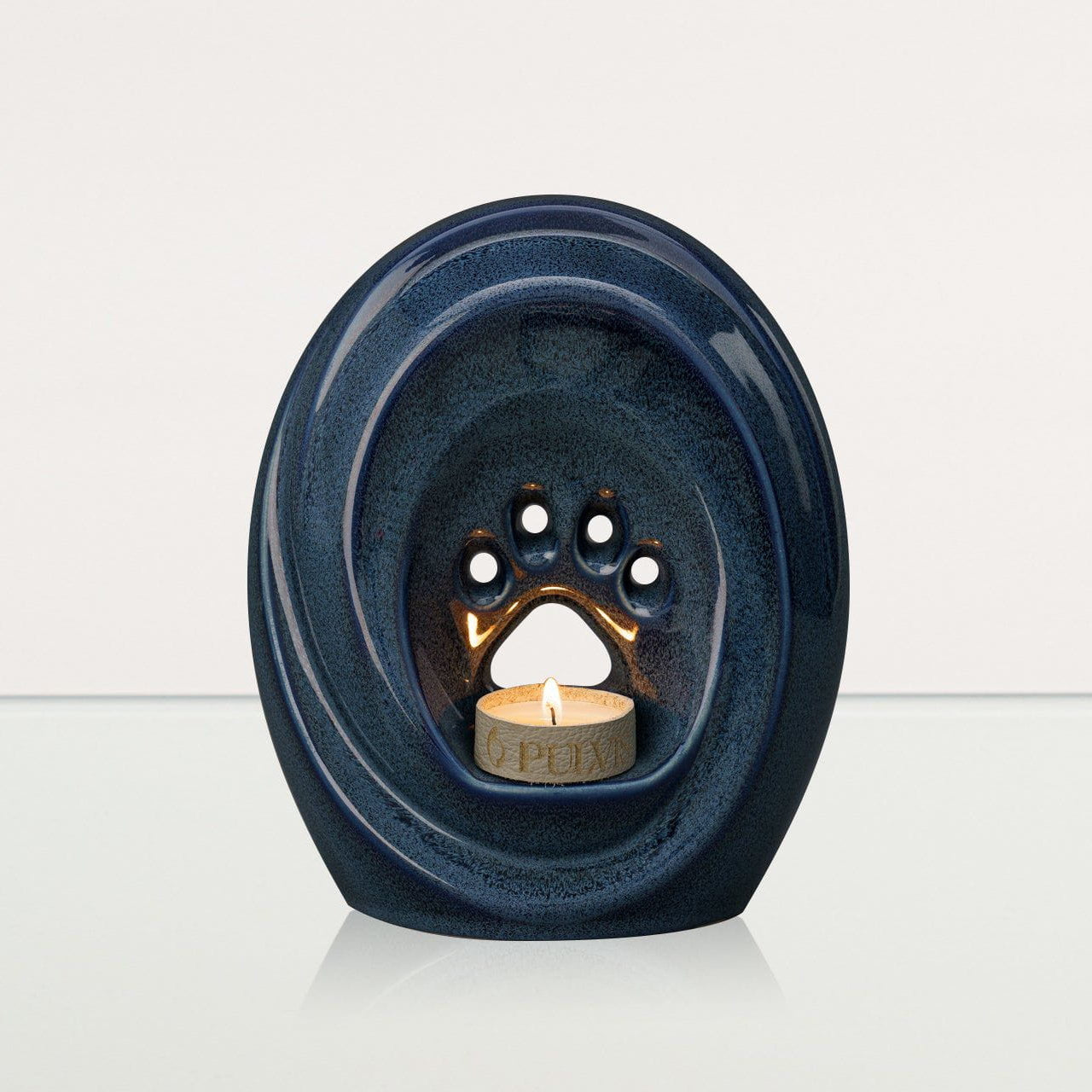 Paw Pet Urn for Ashes - Blue Melange | Ceramic | Handmade - Pulvis Art Urns