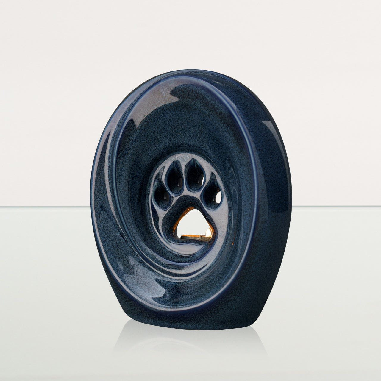 Paw Pet Urn for Ashes - Blue Melange | Ceramic | Handmade - Pulvis Art Urns