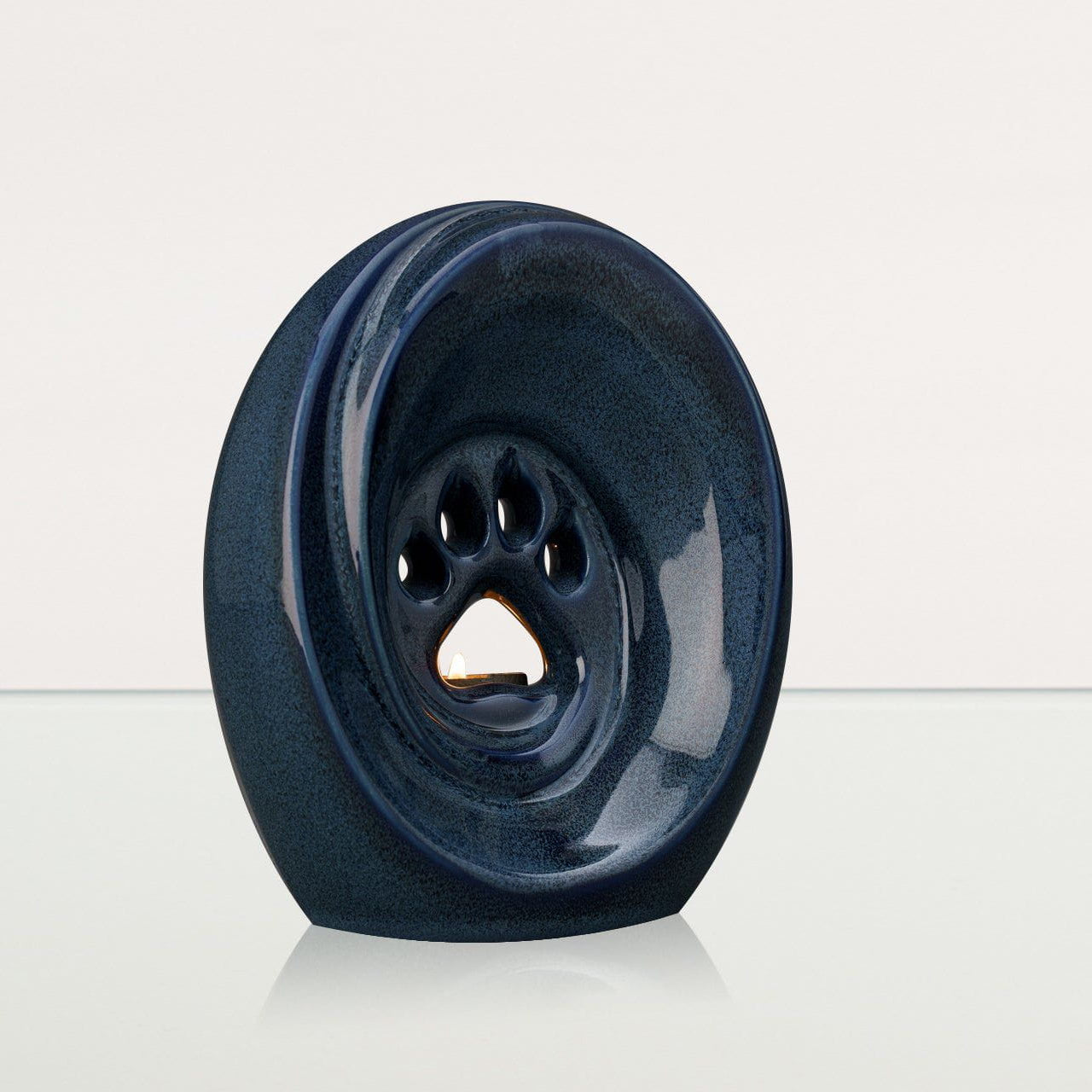 Paw Pet Urn for Ashes - Blue Melange | Ceramic | Handmade - Pulvis Art Urns