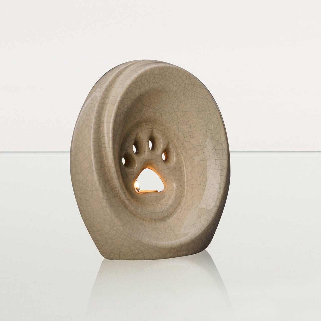 Paw Pet Urn for Ashes - Craquelure | Ceramic | Handmade Pet Urn - Pulvis Art Urns