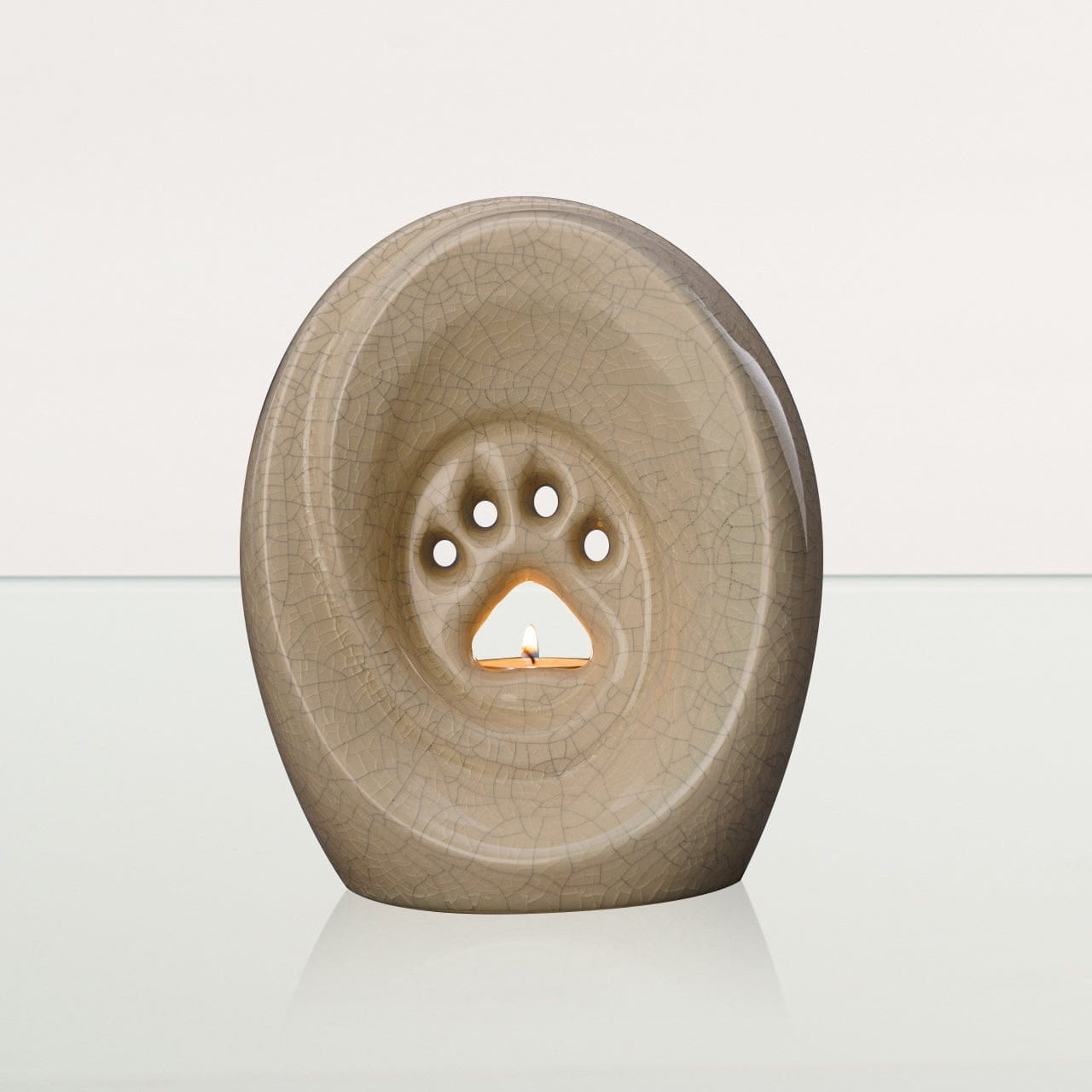 Paw Pet Urn for Ashes - Craquelure | Ceramic | Handmade Pet Urn - Pulvis Art Urns