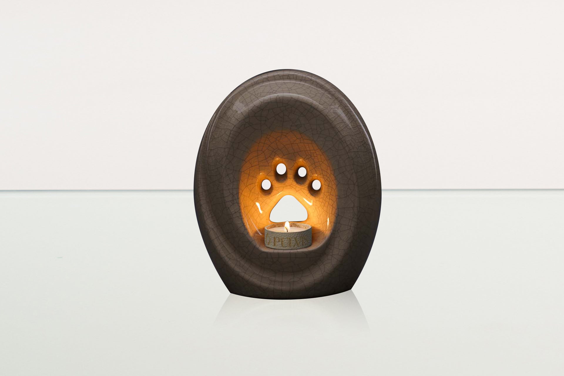 Paw Pet Urn for Ashes - Craquelure | Ceramic | Handmade Pet Urn - Pulvis Art Urns