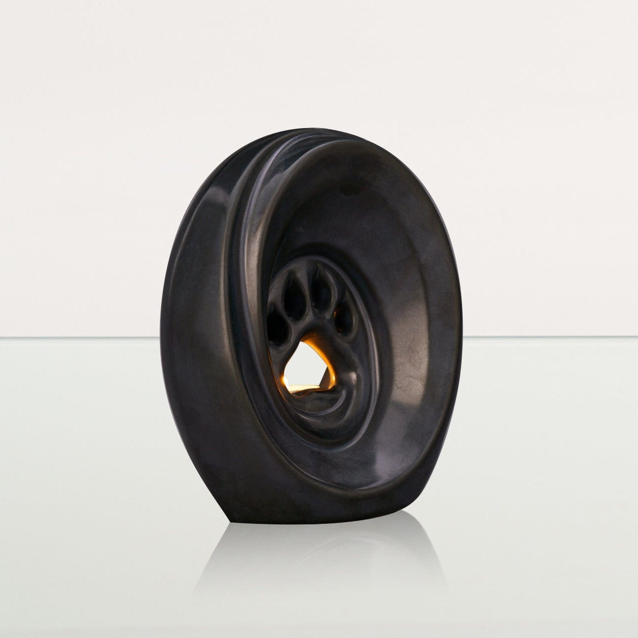 Paw Pet Urn for Ashes - Dark Matte | Ceramic | Handmade Pet Urn - Pulvis Art Urns