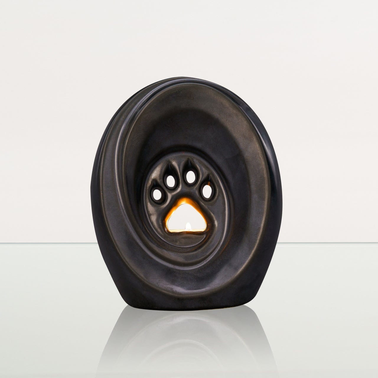 Paw Pet Urn for Ashes - Dark Matte | Ceramic | Handmade Pet Urn - Pulvis Art Urns