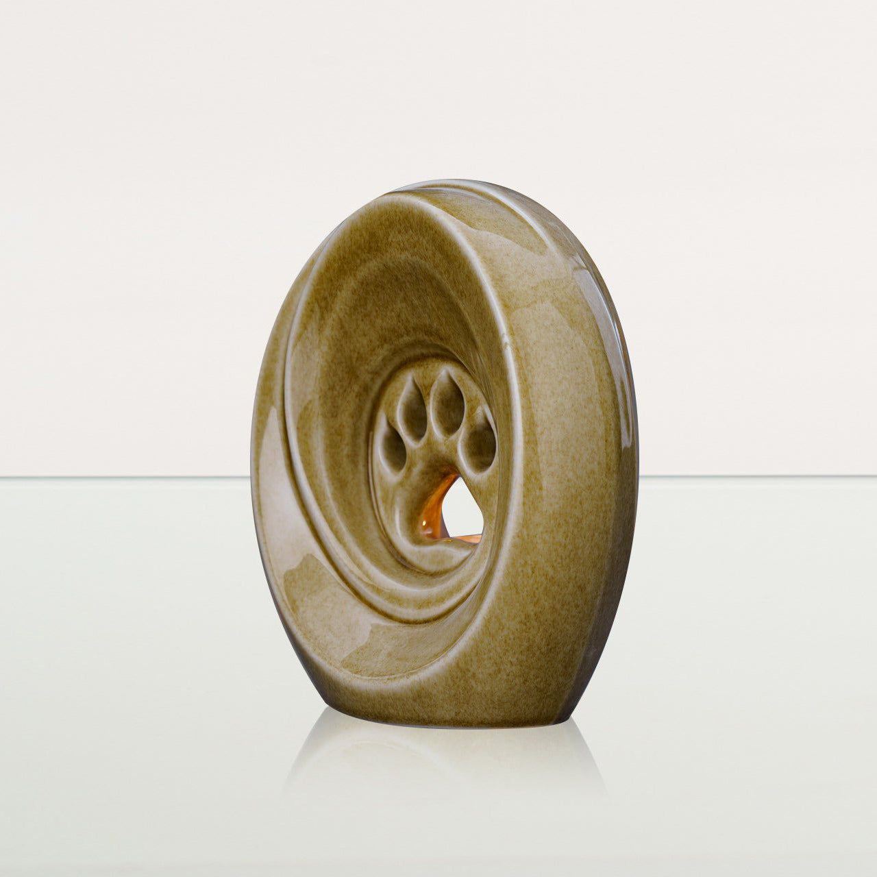 Paw Pet Urn for Ashes - Dark Sand | Ceramic | Handmade Pet Urn - Pulvis Art Urns