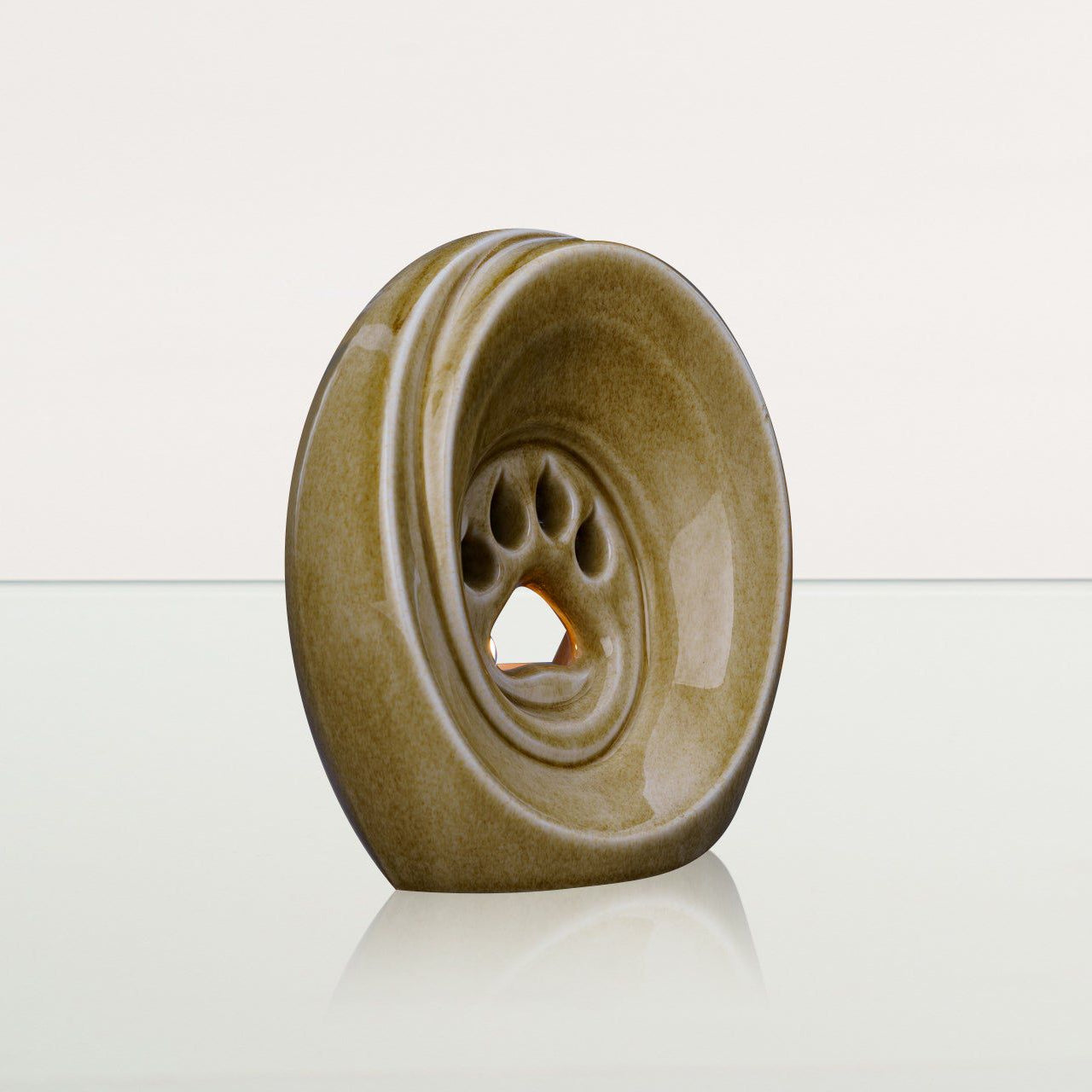 Paw Pet Urn for Ashes - Dark Sand | Ceramic | Handmade Pet Urn - Pulvis Art Urns