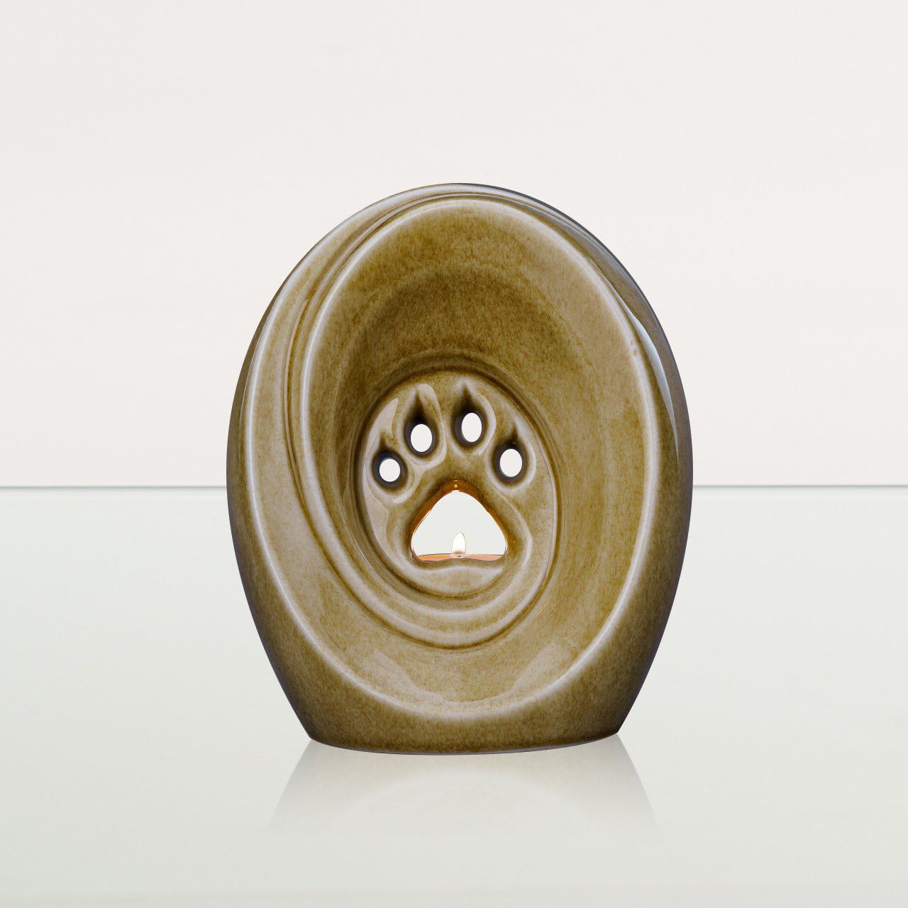 Paw Pet Urn for Ashes - Dark Sand | Ceramic | Handmade Pet Urn - Pulvis Art Urns