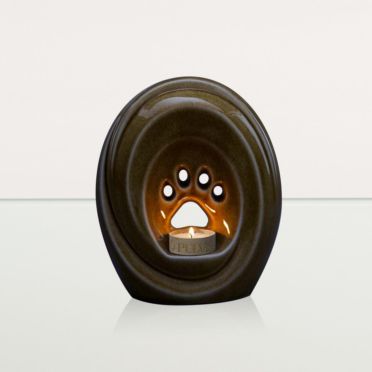 Paw Pet Urn for Ashes - Dark Sand | Ceramic | Handmade Pet Urn - Pulvis Art Urns