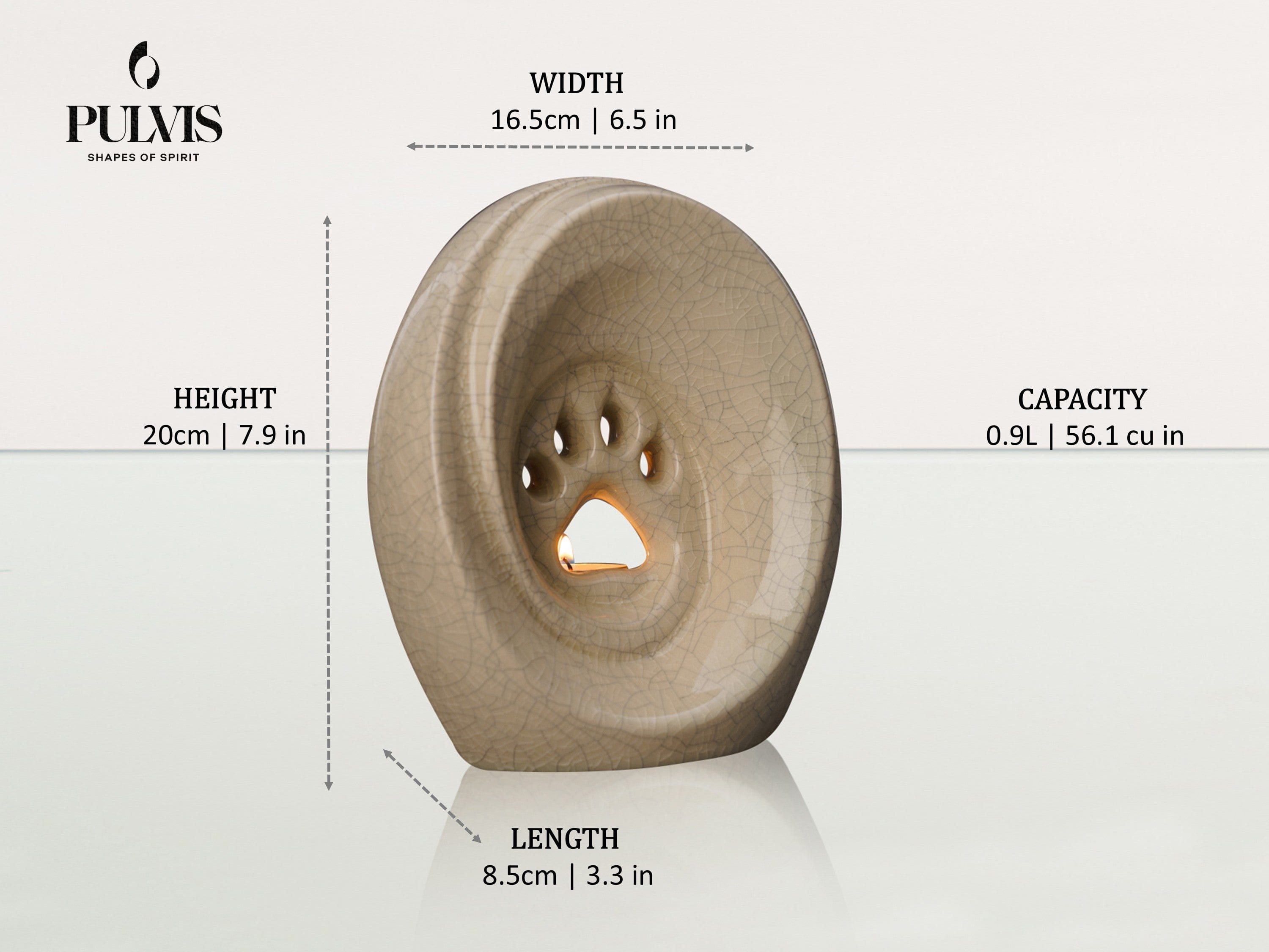 Pulvis Art Urns Pet Urn Paw Pet Urn for Ashes - Ceramic | Handmade Pet Urn