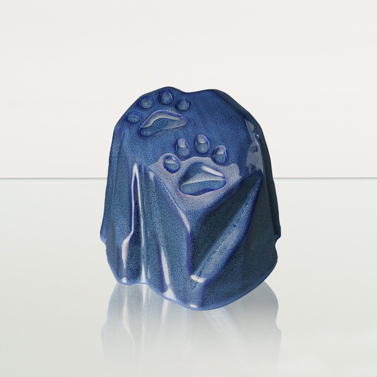 Paw Print Urn For Pet Ashes - Blue Melange | Ceramic Pet Urn - Pulvis Art Urns