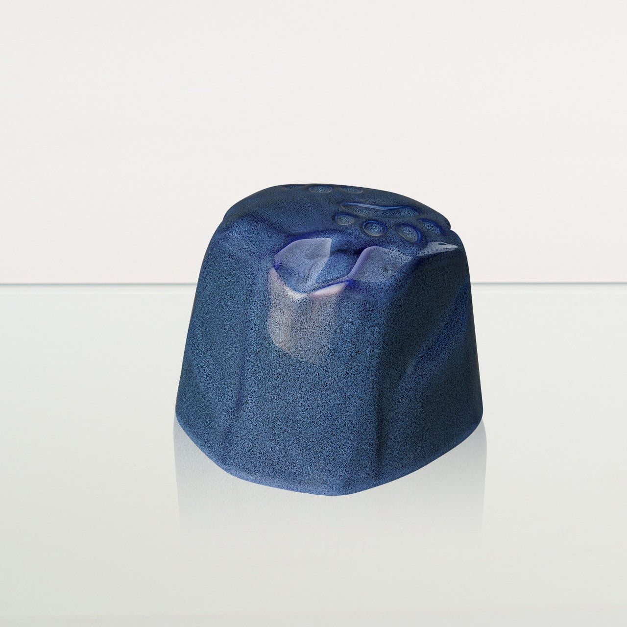 Paw Print Urn For Pet Ashes - Blue Melange | Ceramic Pet Urn - Pulvis Art Urns