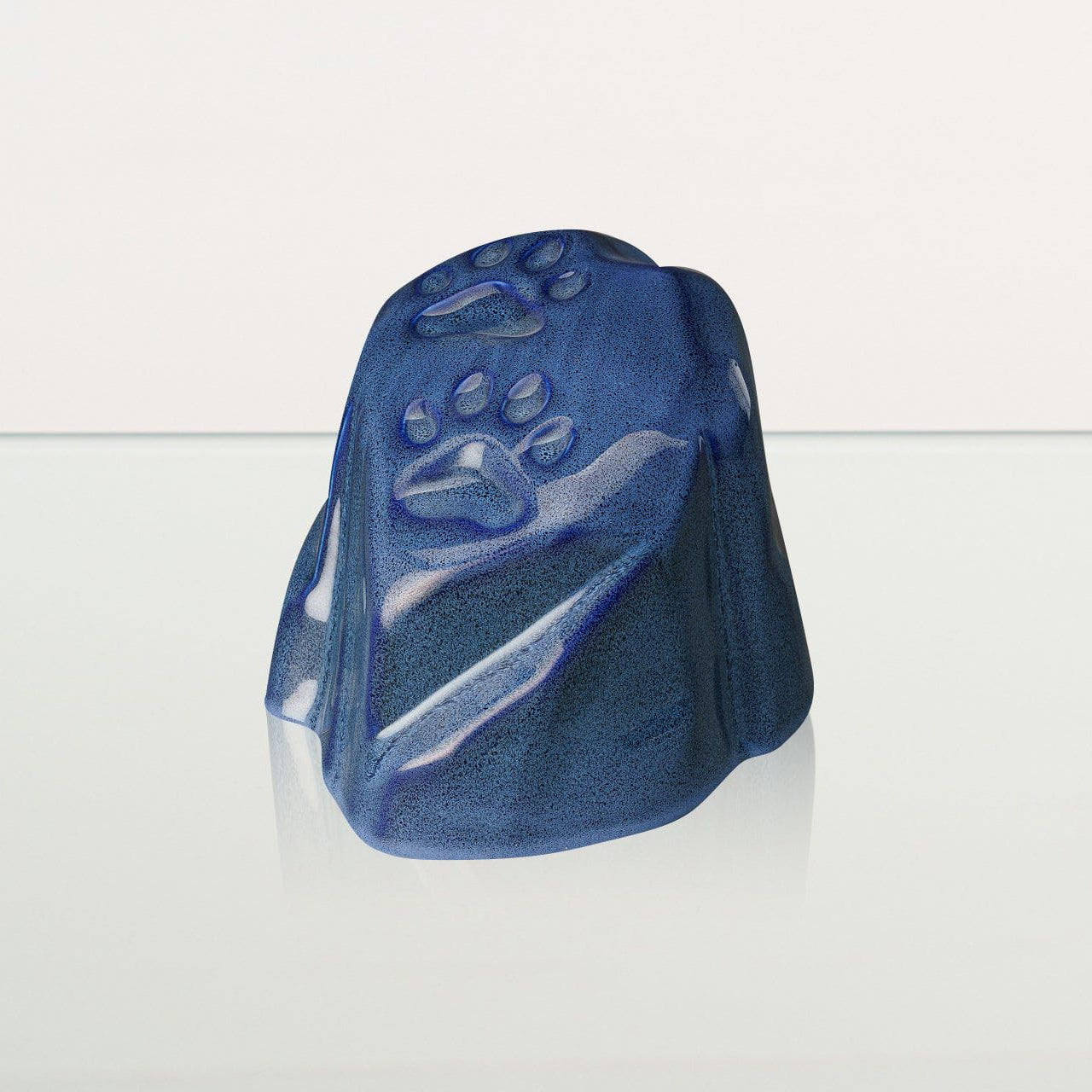 Paw Print Urn For Pet Ashes - Blue Melange | Ceramic Pet Urn - Pulvis Art Urns