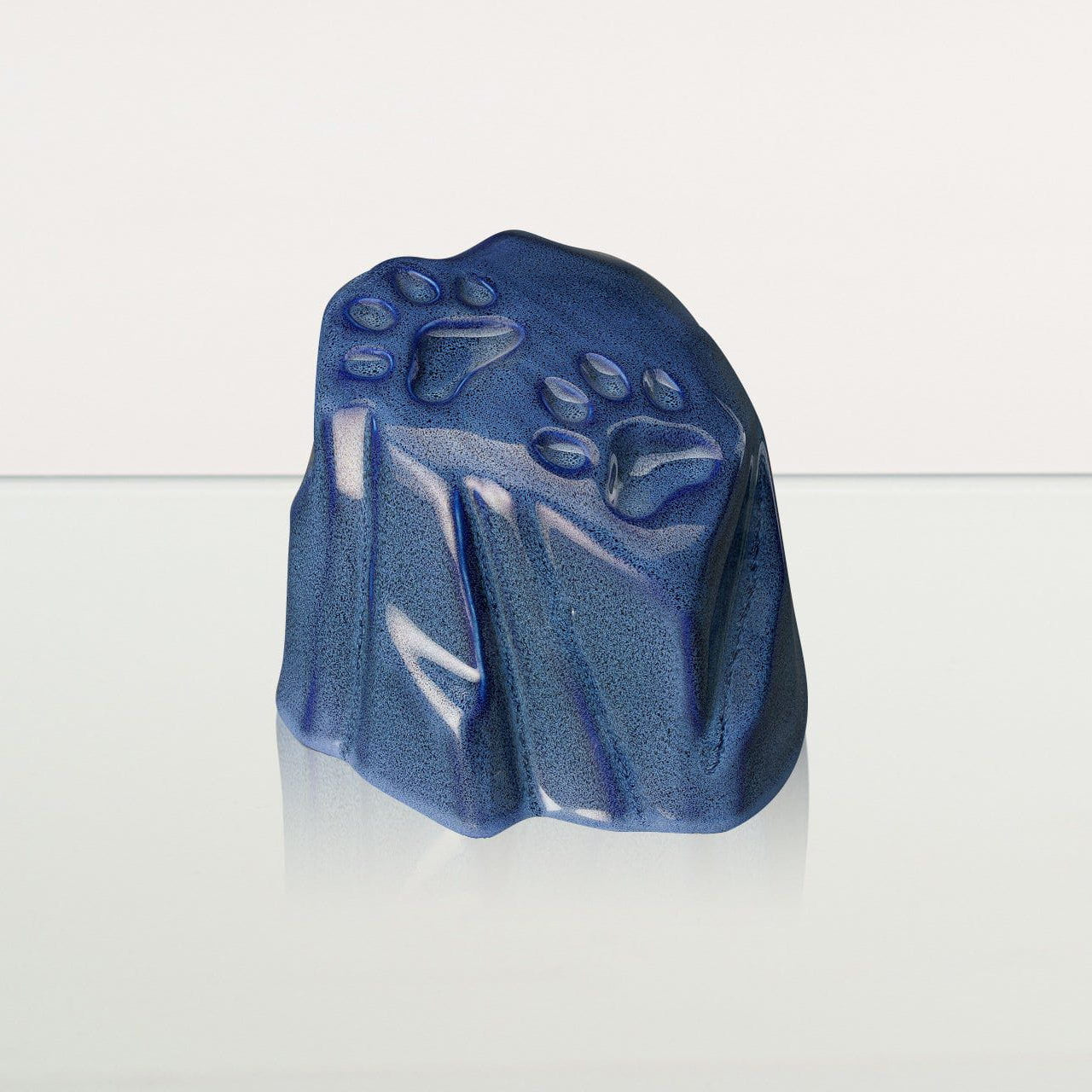 Paw Print Urn For Pet Ashes - Blue Melange | Ceramic Pet Urn - Pulvis Art Urns