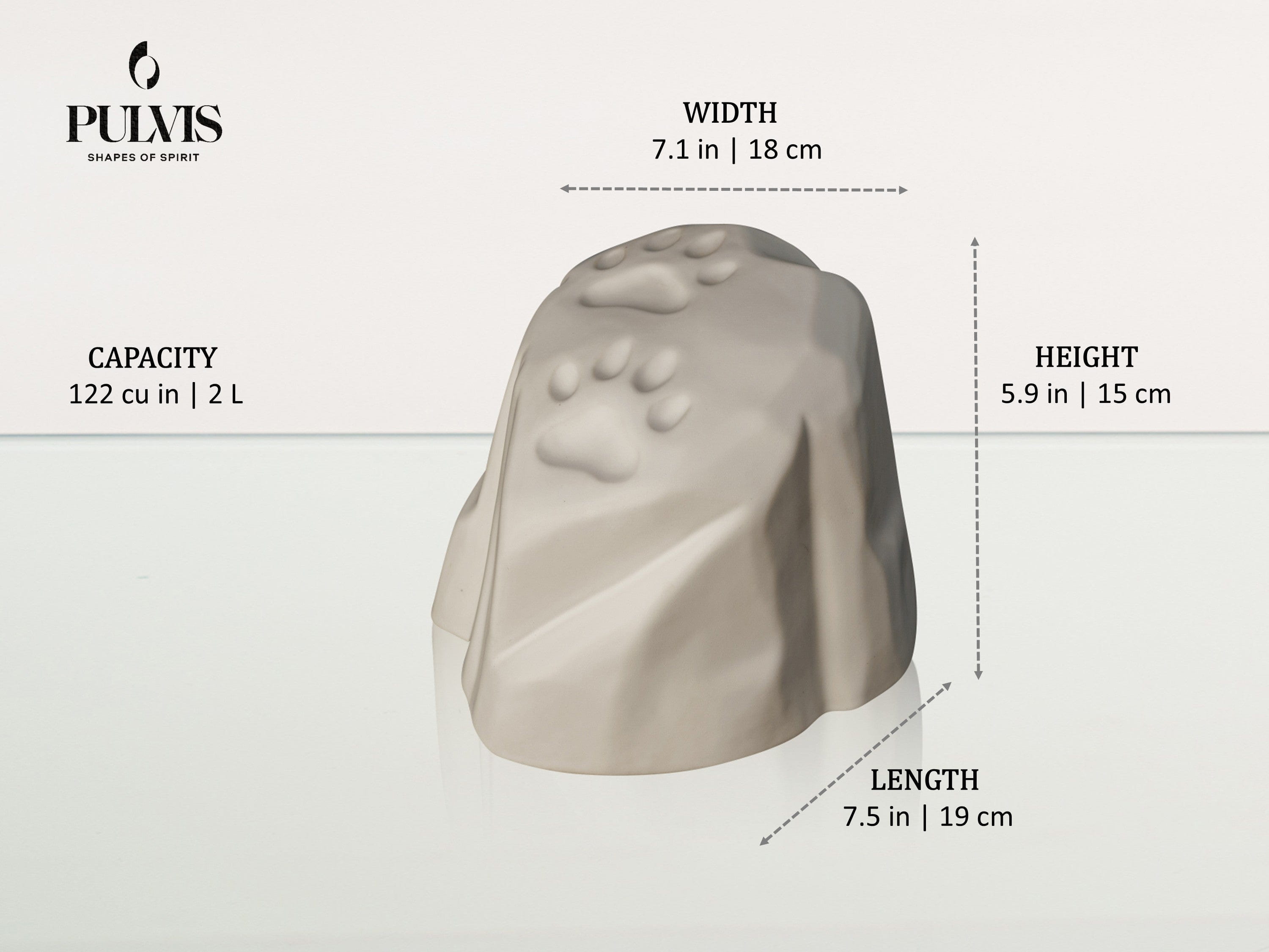 Pulvis Art Urns Pet Urn Paw Print Urn For Pet Ashes - | Ceramic Pet Urn