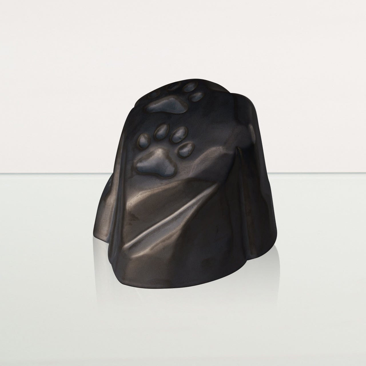 Paw Print Urn For Pet Ashes - Dark Matte | Ceramic Pet Urn - Pulvis Art Urns