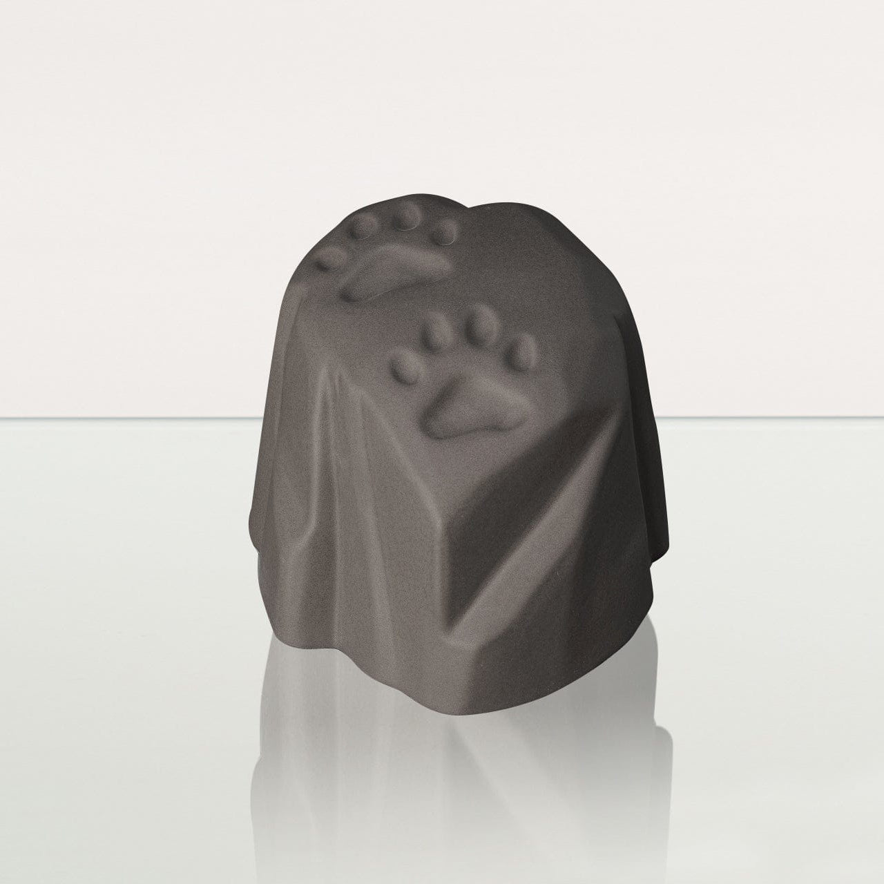 Paw Print Urn For Pet Ashes - Grey Matte | Ceramic Pet Urn - Pulvis Art Urns