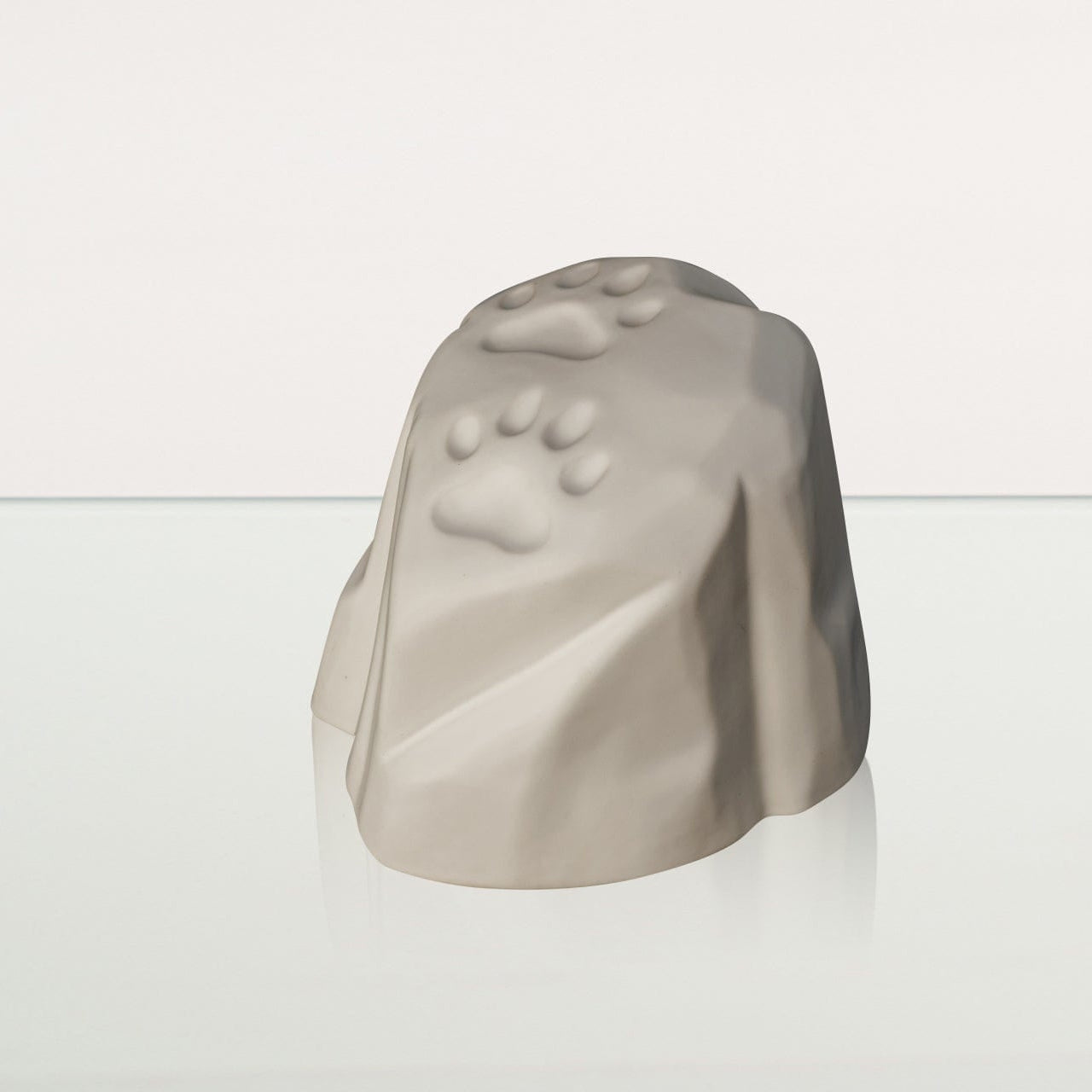 Paw Print Urn For Pet Ashes - White Matte | Ceramic Pet Urn - Pulvis Art Urns
