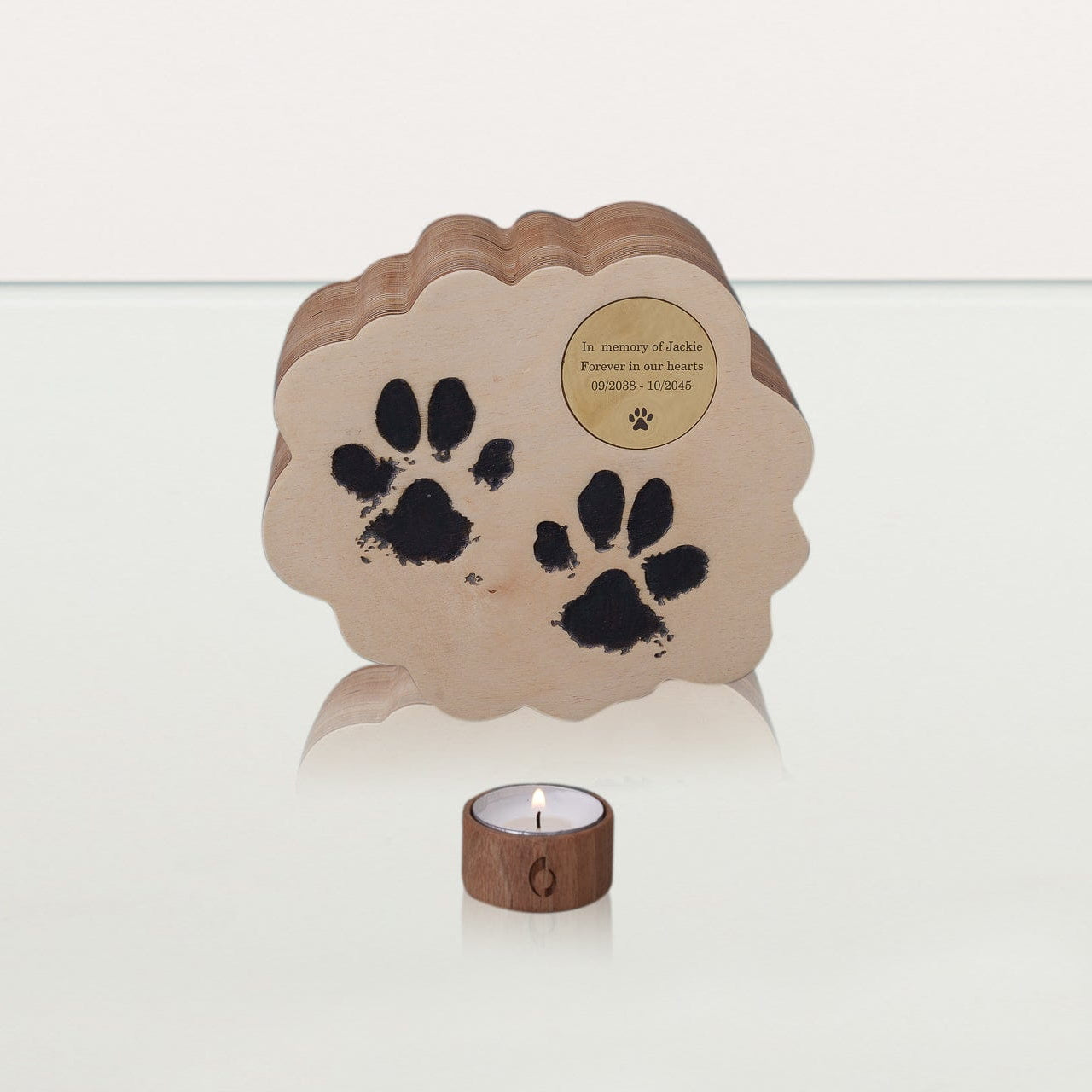 Paws from Heaven Pet Urn - Plywood | Handmade Pet Memorial - Pulvis Art Urns