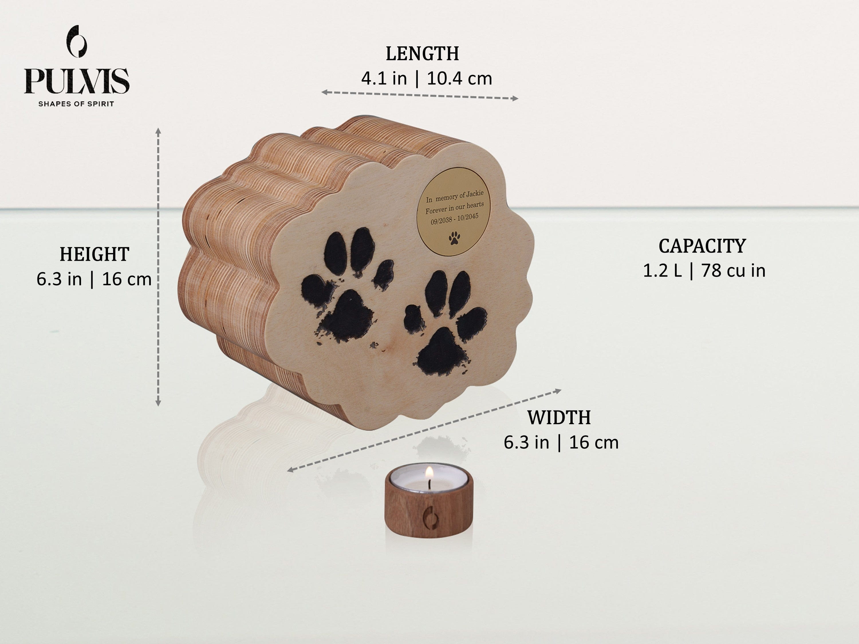 Pulvis Art Urns Pet Urn Paws from Heaven Pet Urn - Plywood | Handmade Pet Memorial