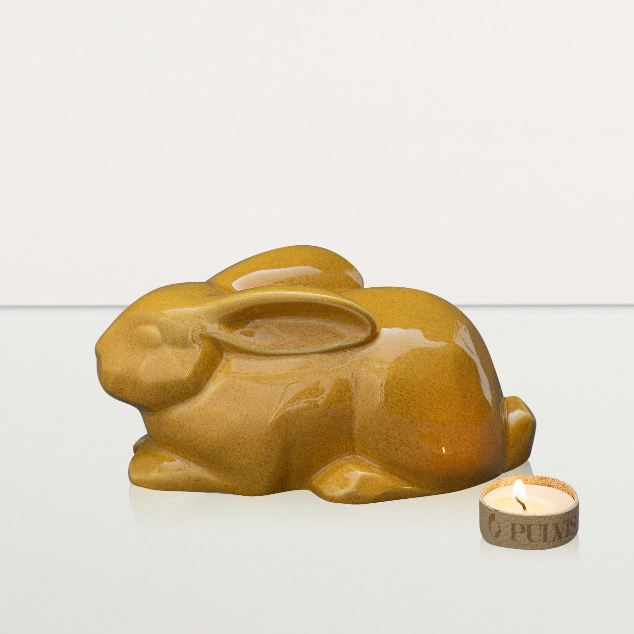 Rabbit Urn For Ashes - Amber Yellow | Ceramic Bunny Urn - Pulvis Art Urns