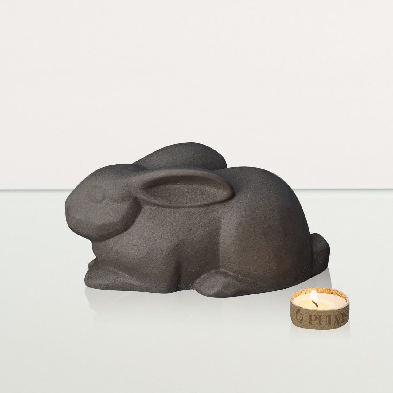 Rabbit Urn For Ashes - Grey Matte | Ceramic Bunny Urn - Pulvis Art Urns