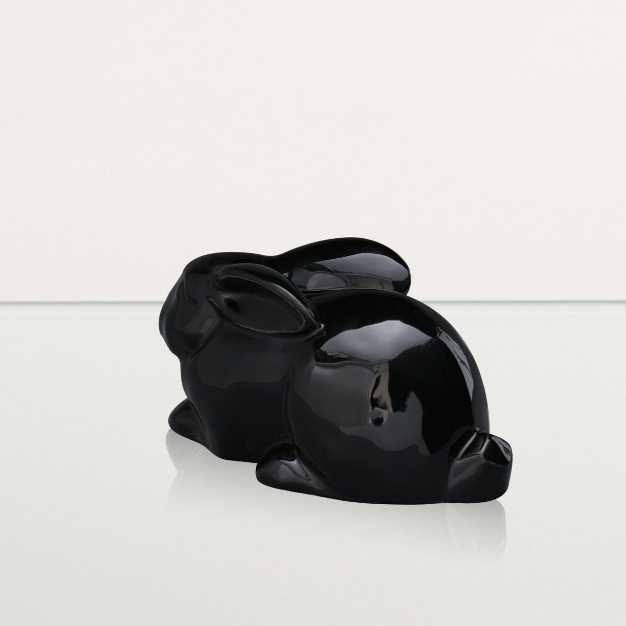 Rabbit Urn For Ashes - Lamp Black | Ceramic Bunny Urn - Pulvis Art Urns