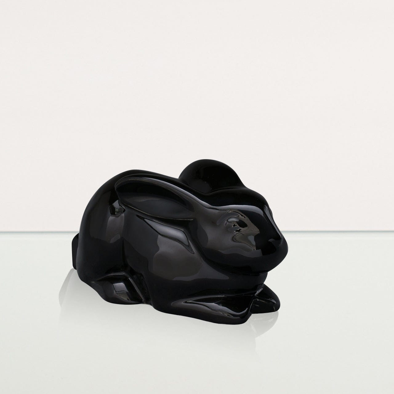 Rabbit Urn For Ashes - Lamp Black | Ceramic Bunny Urn - Pulvis Art Urns