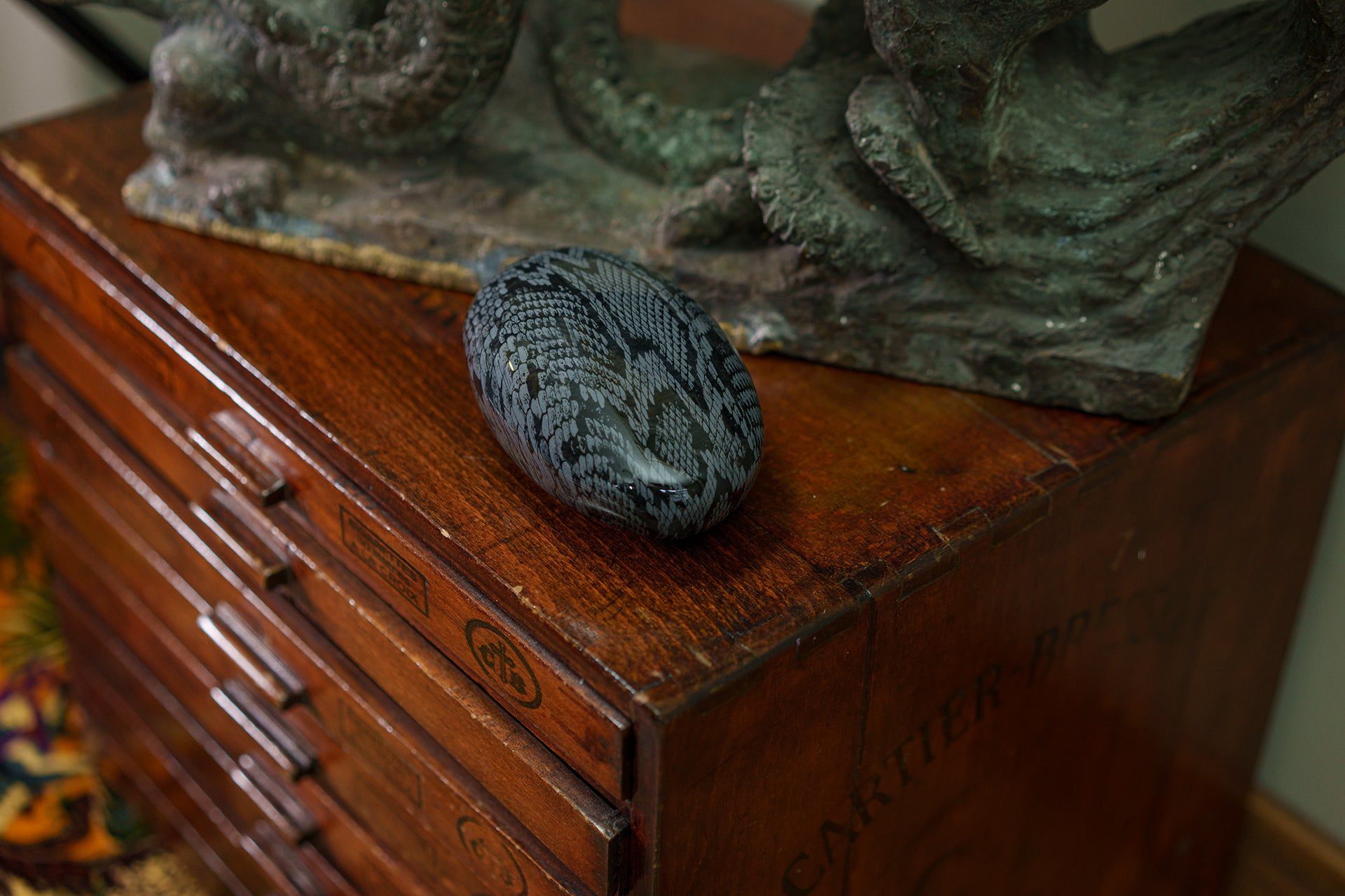 Reptile Pet Urn - Cobalt Blue | Ceramic | HydroGraphics - Pulvis Art Urns