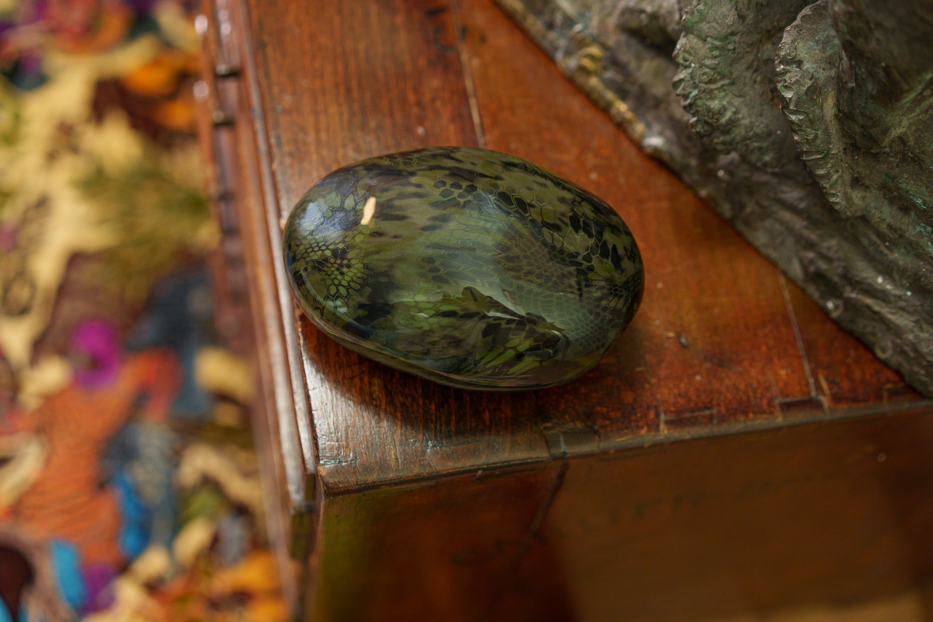 Reptile Pet Urn - Dark Green | Ceramic | HydroGraphics - Pulvis Art Urns