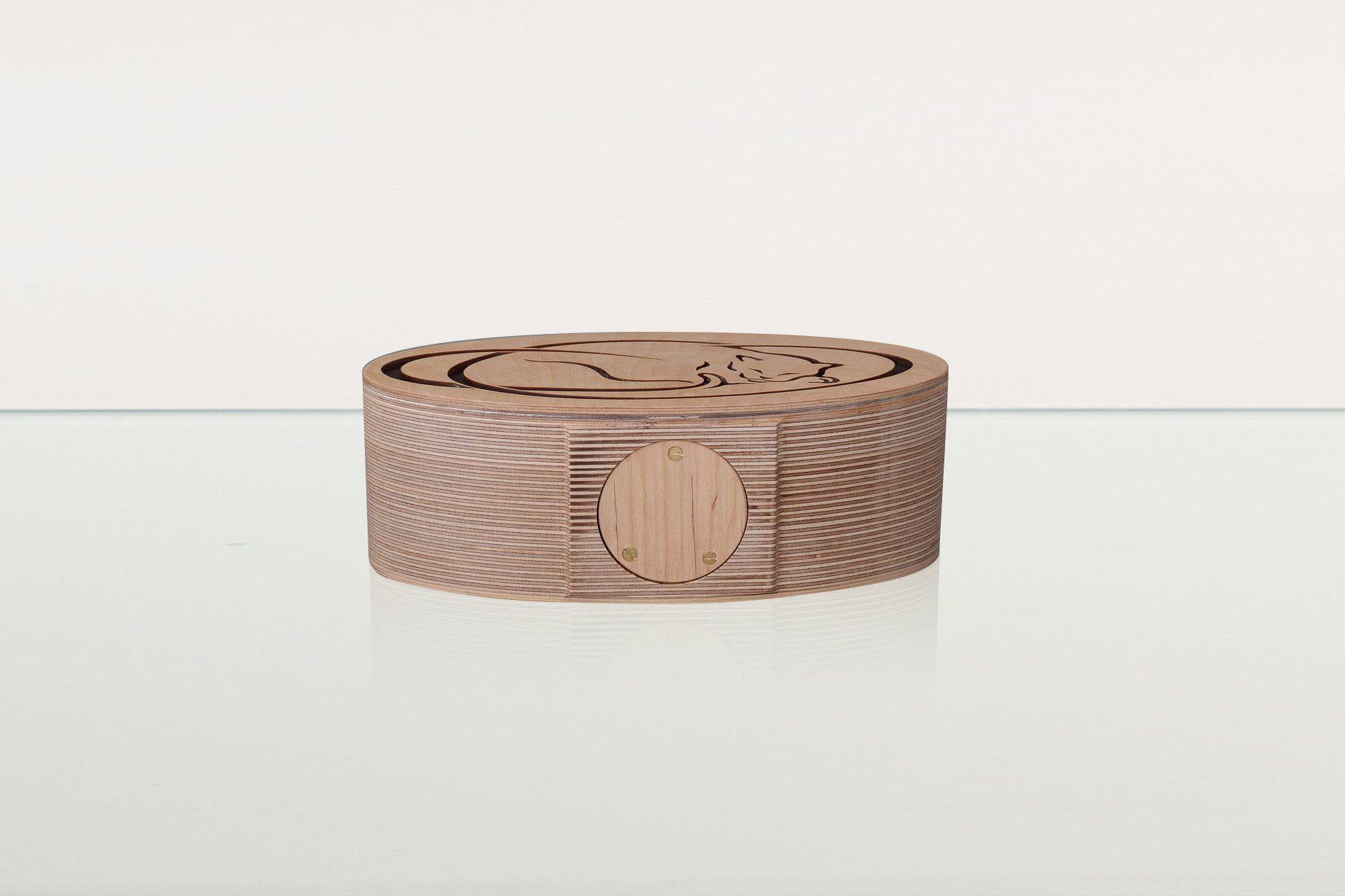 Resting Cat Cremation Urn - Plywood | Handmade - Pulvis Art Urns