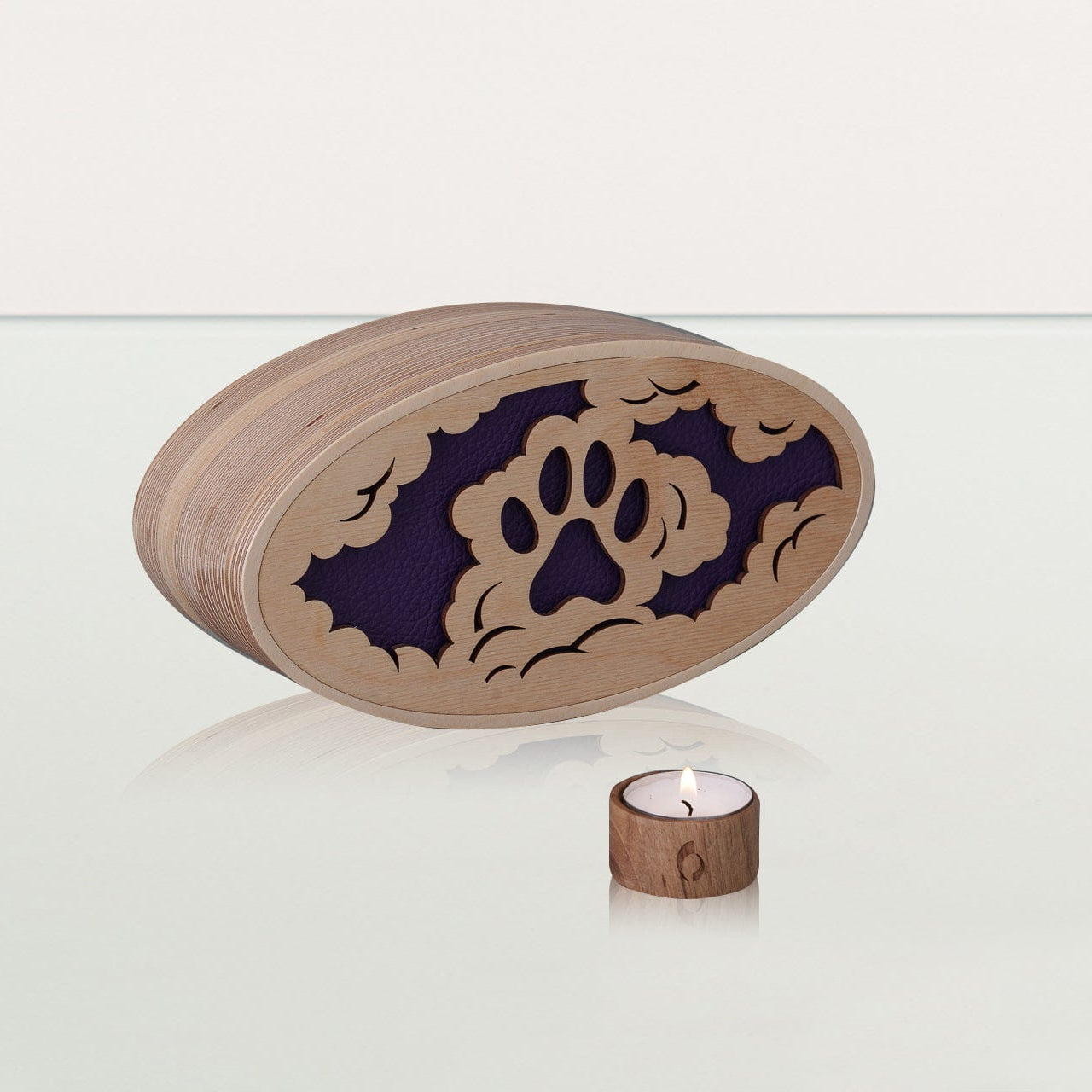 Sky Paw Cremation Urn - Plywood | Handmade Pet Urn - Pulvis Art Urns