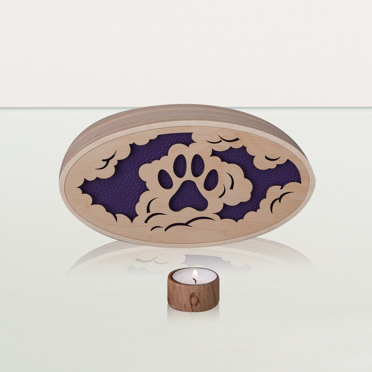 Sky Paw Cremation Urn - Plywood | Handmade Pet Urn - Pulvis Art Urns