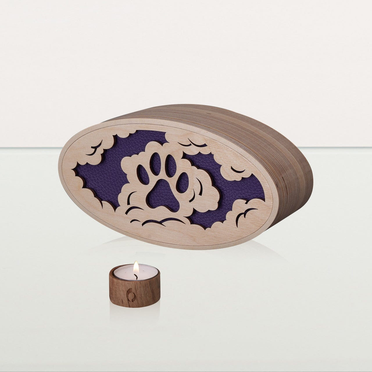 Sky Paw Cremation Urn - Plywood | Handmade Pet Urn - Pulvis Art Urns