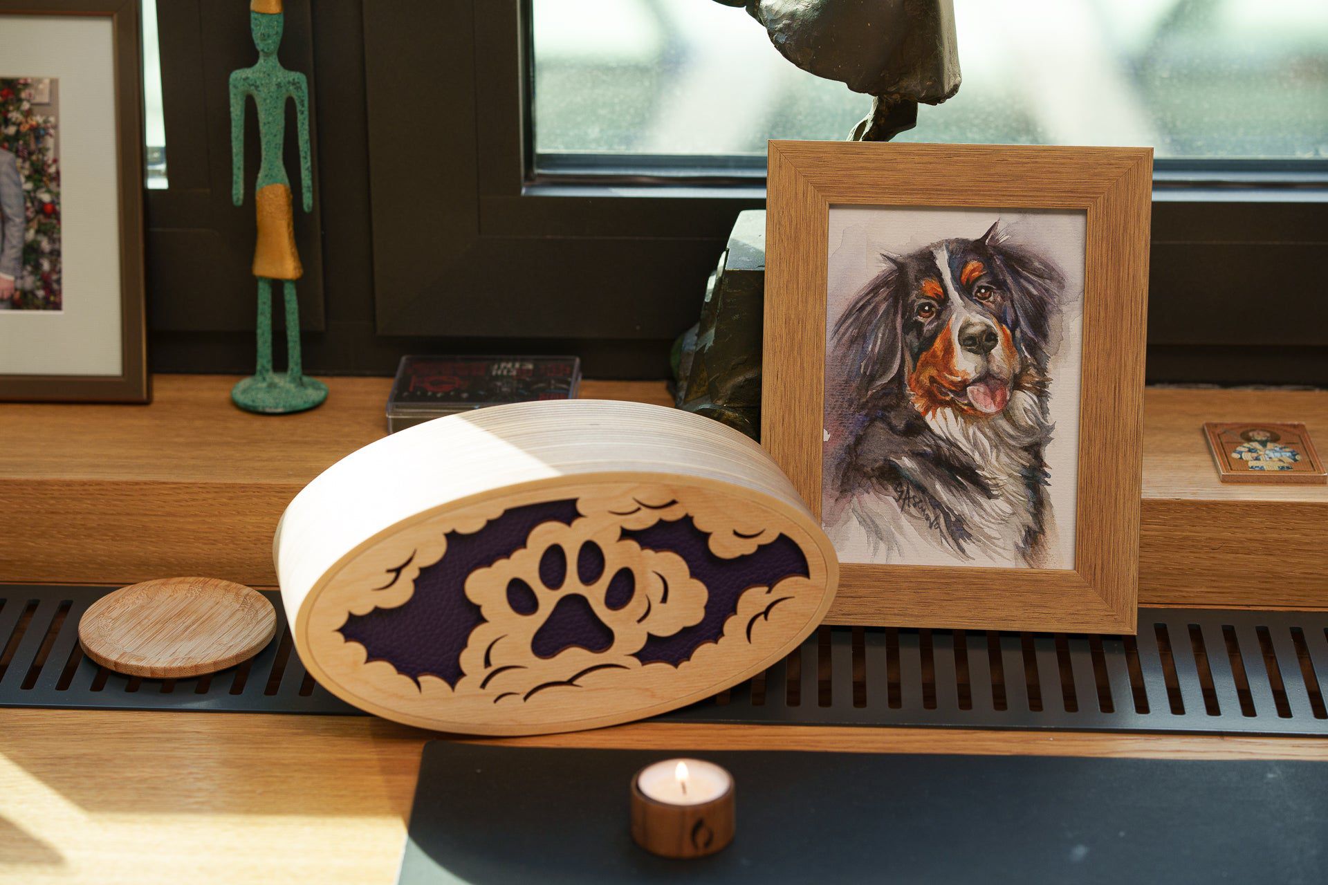 Sky Paw Cremation Urn - Plywood | Handmade Pet Urn - Pulvis Art Urns