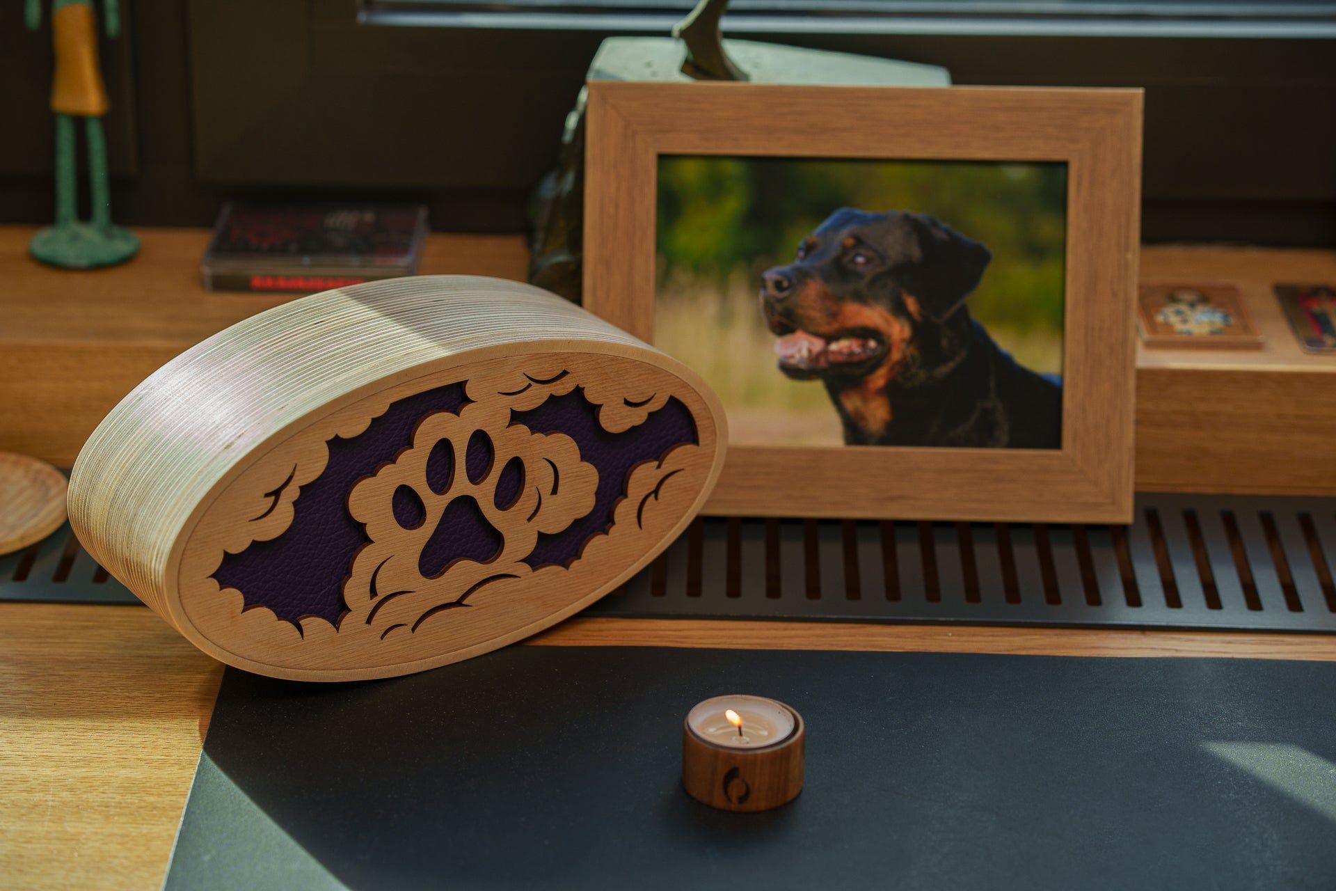 Sky Paw Cremation Urn - Plywood | Handmade Pet Urn - Pulvis Art Urns