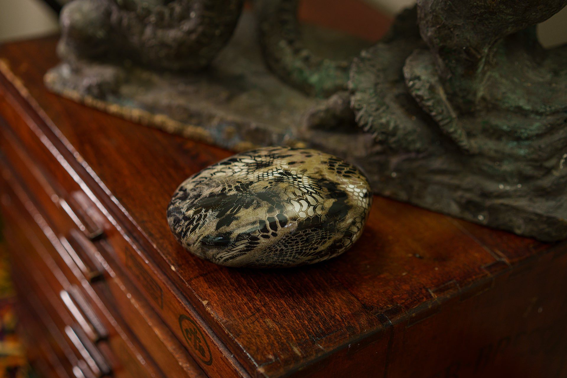 Snake Pet Urn - Beige | Ceramic | HydroGraphics - Pulvis Art Urns