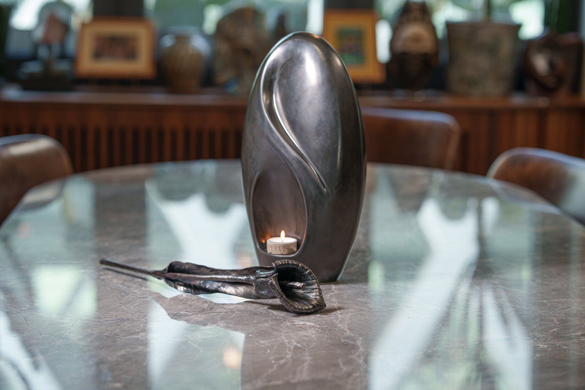 Forged Iron Calla Flower - Handwrought | Memorial Accessory - Pulvis Art Urns