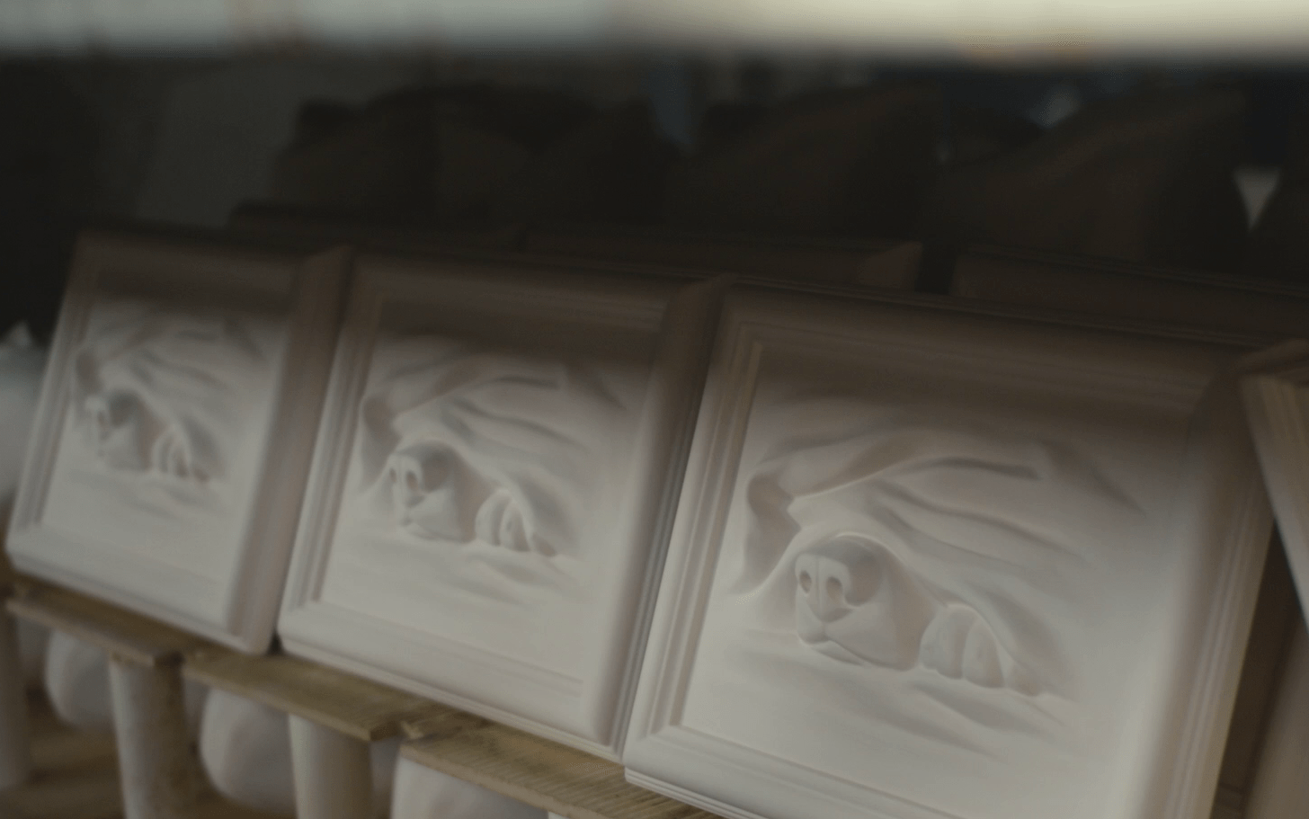 Handmade Picture Frame Urn for Dog. Dog Memorial Frame Urn