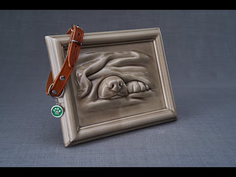 
                  
                    Load and play video in Gallery viewer, Dog Cremation Urn for Ashes - Beige Grey | Ceramic | Handmade
                  
                