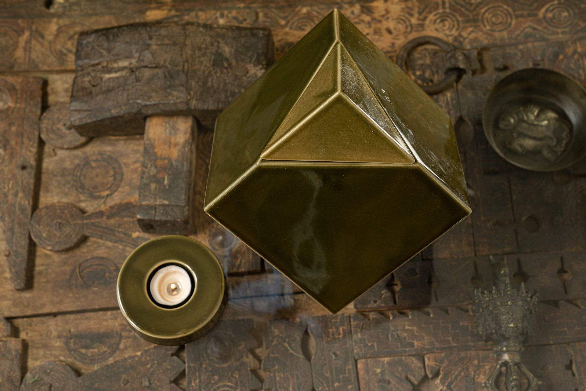 Abstract Handmade Cremation Urn for Ashes - Large | Rusty Brown | Ceramic - Pulvis Art Urns