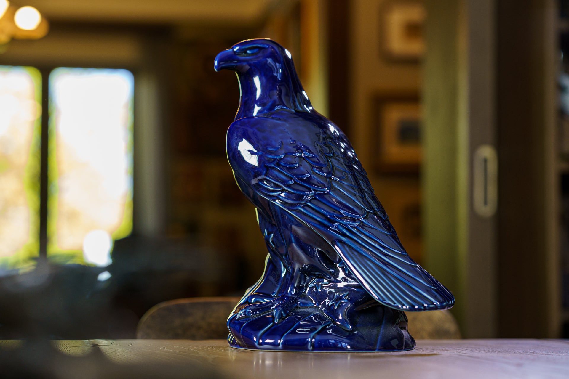 Aquilae Military Memorial For Cremation Ashes - Large | Cobalt Metallic | Ceramic Urn - Pulvis Art Urns