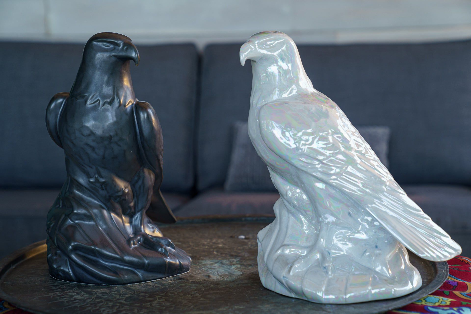 Aquilae Military Memorial For Cremation Ashes - Large | Pearl White | Ceramic Urn - Pulvis Art Urns