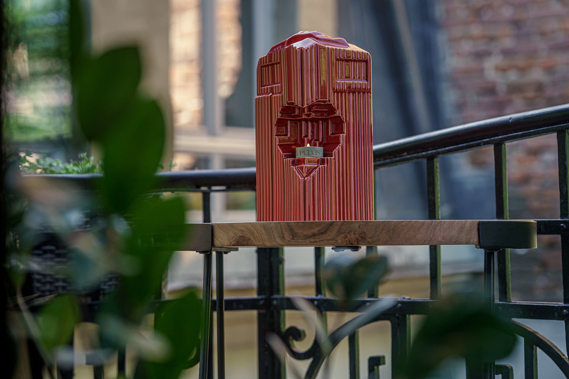 Cremation Candle Urn for Ashes "Heart" - Large | Red | Ceramic Urn - Pulvis Art Urns